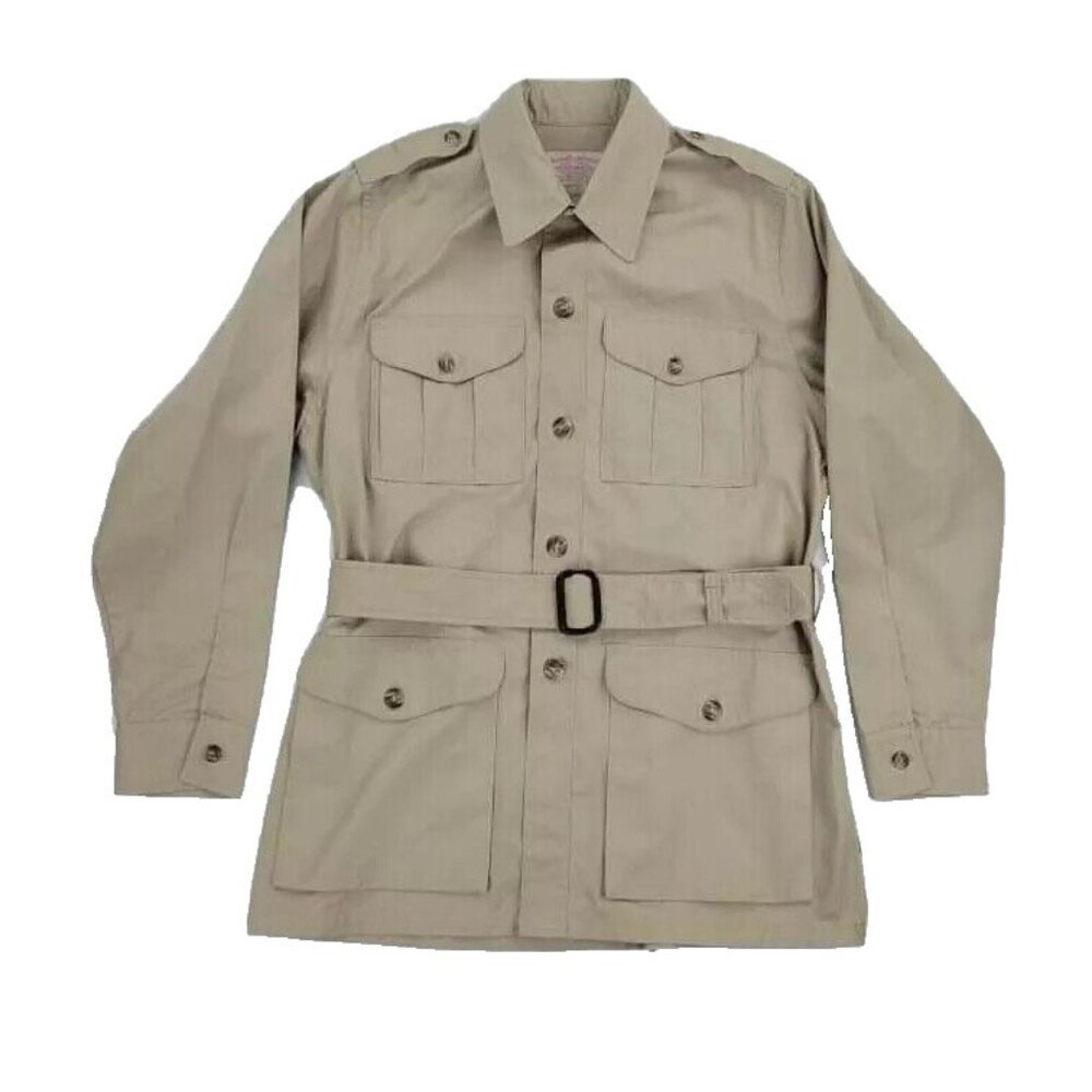 CC Filson Mens Coat 42 M Tan Brown Long Sleeve Button Up